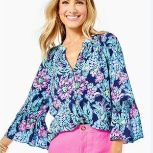 Lilly Pulitzer DAKOTA Top Blouse Size XL